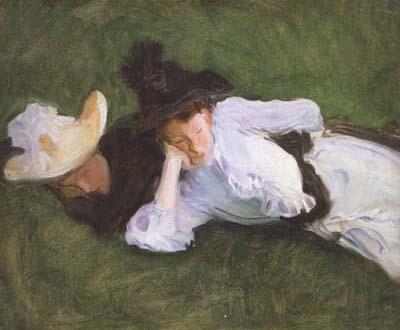 John Singer Sargent Two Girls on a Lawn (mk18) Spain oil painting art